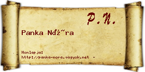 Panka Nóra névjegykártya